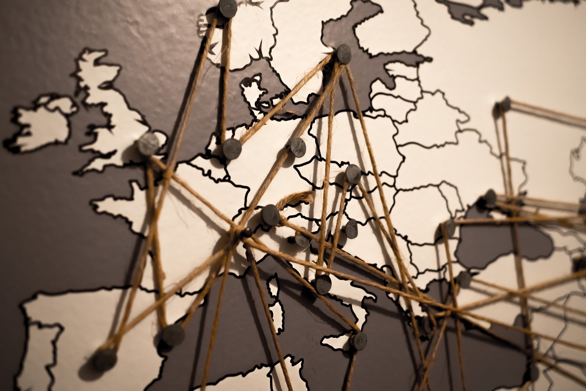 McParking parking lot network on stylized map of Europe